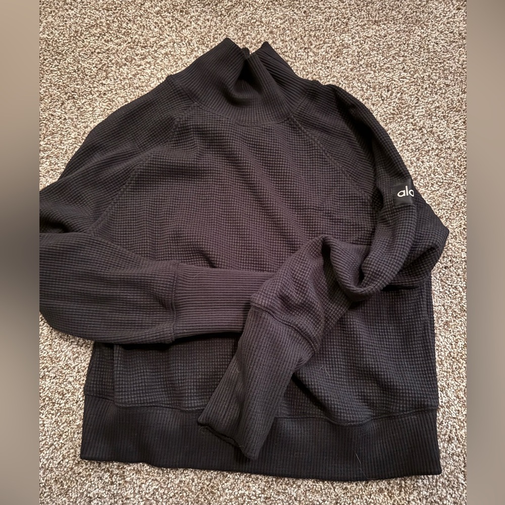 Alo Mock Neck Waffle Top